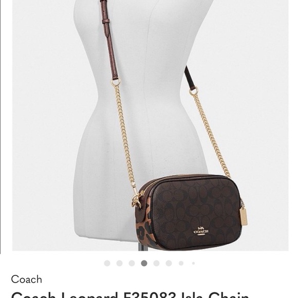 Coach Leopard F35083 Isla Chain Crossbody Signature - Picture 4 of 6